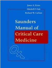 Image of Saunders Manual of Critical Care